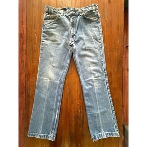 Vintage Levi's 517 Orange Tab USA 36x34 Bootcut Jeans Fade Denim